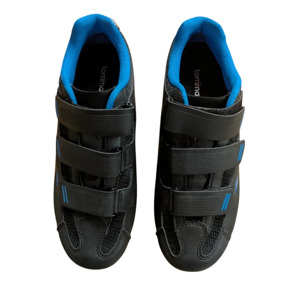 Tommaso Pista 100 Indoor Cycling Shoes Black and Blue Size 39